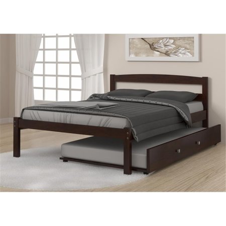FIXTURESFIRST PD-575FCP-503CP Full Size Econo Bed with Twin Size Trundle Bed in Dark Cappuccino FI469506